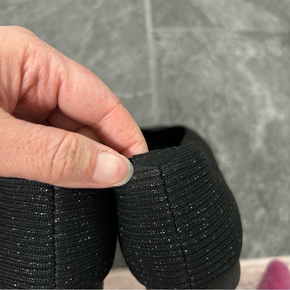 Vivaia Square-Toe V-Cut Flats Black Silver Size 39 US8 Margot Comfort Shoe - Picture 16 of 16